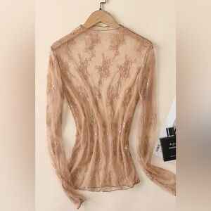 Lace Mesh Sheer Top